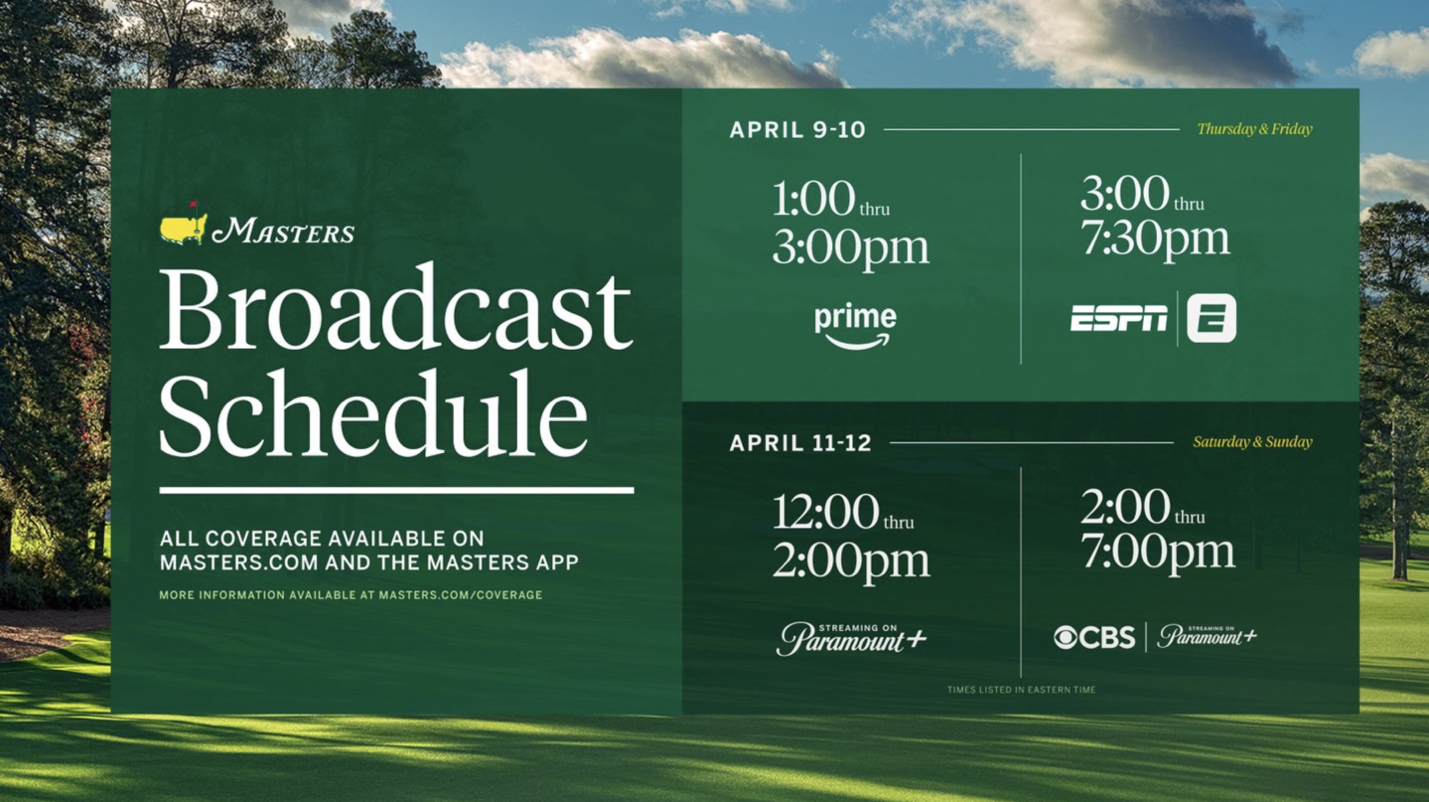 Master Tv Network The Masters Tournament on Prime | Prime Video