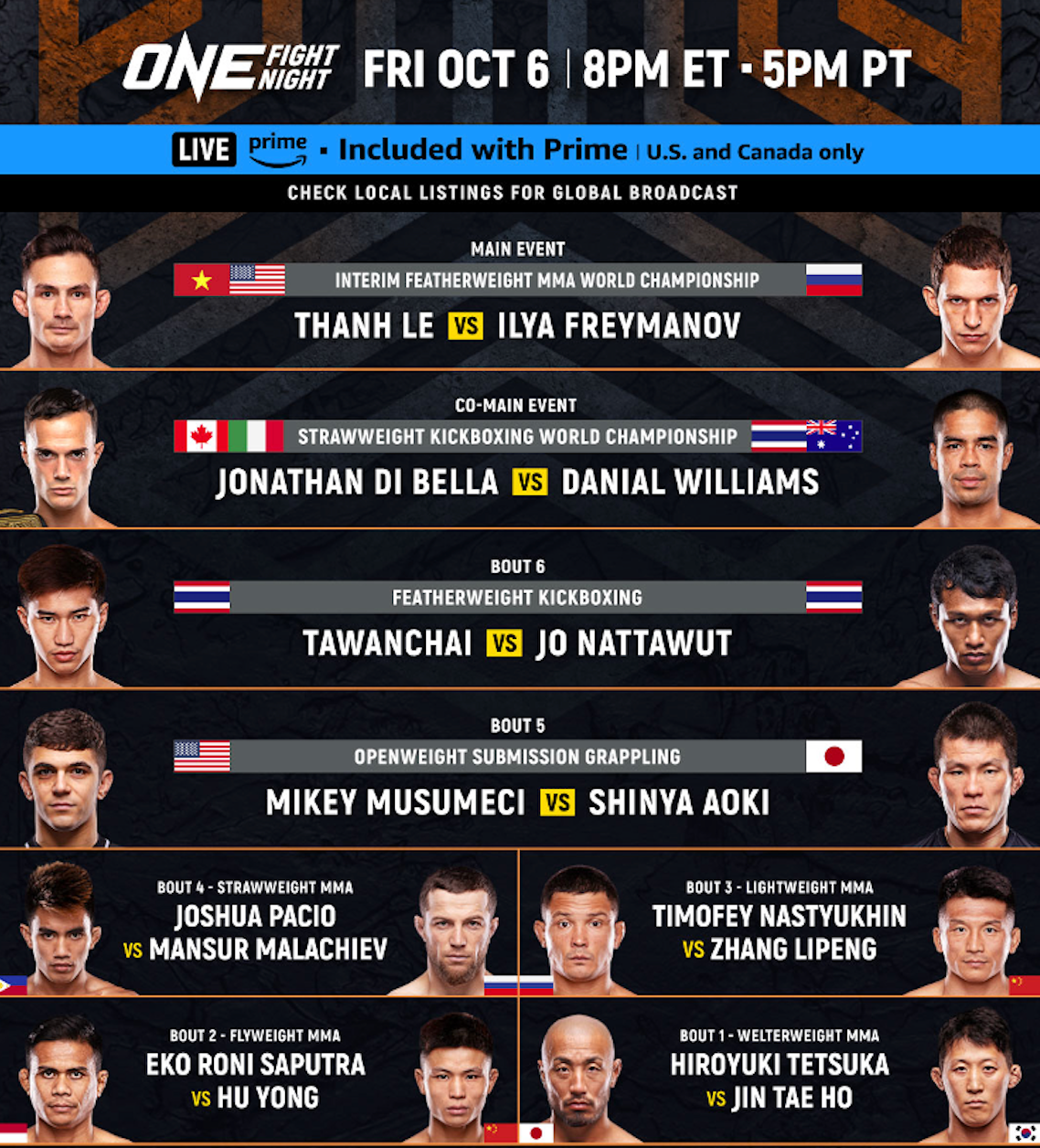 Prime Video Presents ONE Fight Night 15: Le vs. Freymanov